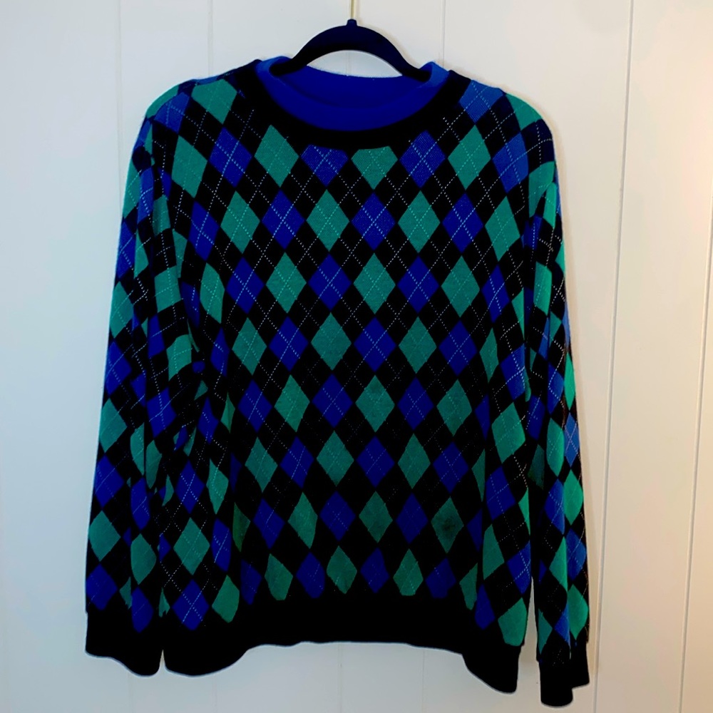 Vintage Cape Cod Argyle Sweater Size L